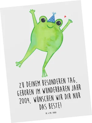 Produktbild von Mr. & Mrs. Panda Postkarte 2004 Geburtstag - Weiß - Geschenk, Besondere Wünsche, Grußkarte, bildkarte, besonderer Tag, Ansichtskarten, Ansichtskarte, Alter, Glückwunsch
