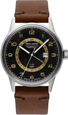 Produktbild von Iron Annie 5342-2 Herrenuhr Leder Dual Time