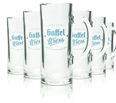 Produktbild von 6x Gaffel Bierglas 0,3l Bierkrug Helles Wiess Humpen Seidel Gläser Brauerei