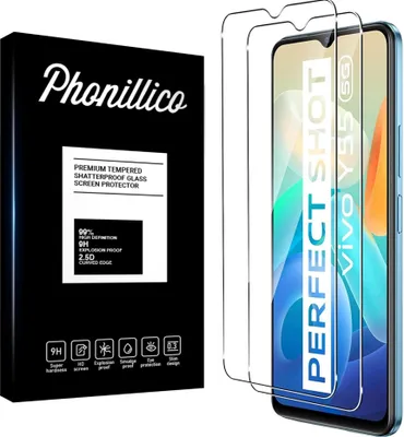 Produktbild von Hartglas für Vivo Y55 5G [2 Stück] Displayschutzfolie Screen Protector Film Anti-Kratzer Glas Resistant Phonillico®