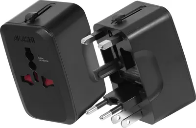 Produktbild von Akashi, Reiseadapter US/UK/EU/AUS 1 Buchse, Schwarz