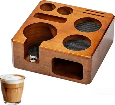 Tamper-Station 58 mm aus Walnussholz, Barista-Organizer