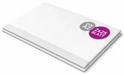 Produktbild von Scriptum Schreibtischunterlage | Malunterlage aus Papier zum Abreißen in weiß – in DIN A2 – 25 Blatt - im 2er Pack – Germany