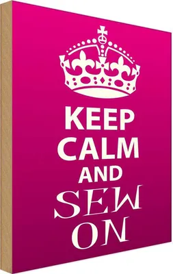 Produktbild von vianmo Holzschild 18x12 cm Keep Calm and sew on