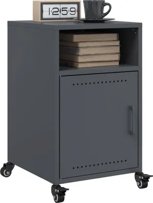 Image de vidaXL Tables de nuit 2 pcs. Anthracite 36x39x59 cm Acier