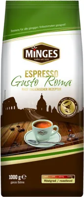 Produktbild von Minges Espresso Gusto Roma | ganze Bohne | 1000g
