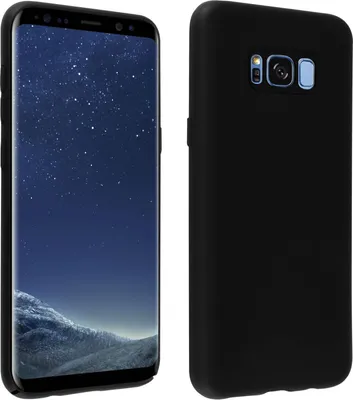 Produktbild von Avizar, Halbsteife Silikon Handyhülle Samsung Galaxy S8 Plus, Soft Touch, Schwarz