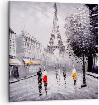 Produktbild von Bild auf Leinwand - Leinwandbild - Architektur Paris Eiffle Frankreich - 60x60cm - Wand Bild - Wanddeko - Leinwanddruck - Bilder - Kunstdruck - Leinwand bilder - Wandkunst - AC60x60-2961