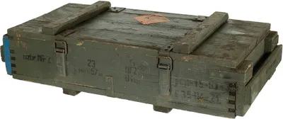 Produktbild von Olivfarbene Armee Holzkiste, Transport- & Aufbewahrungskiste mit 2 Tragegriffen, 86x37x22 cm