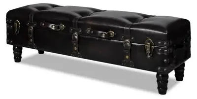 Obrázok produktu pre Úložná lavica – Dlhá lavica – S úložným priestorom – 111 x 34 x 37 cm – Vhodná do chodby alebo spálne – Čokoládovo hnedá