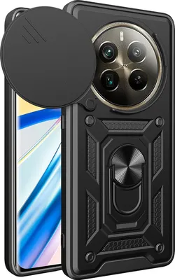 Produktbild von Hülle für Realme 12 Pro/Realme 12 Pro+ 5G Magnetische Ring Ständer Halter Dia Kameraschutz TPU Bumper Silikon Schutzhülle Schwarz