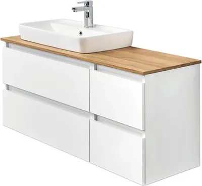 Produktbild von Waschplatz Pelipal Quickset 360 BxHxT 113 x 64,2 x 50 cm Frontfarbe weiß mit Keramik-Waschtisch weiß 360.110003