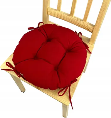 Produktbild von Stuhlkissen, Rundes Stuhlkissen, Sitzkissen, Rot, 35x8cm, Kissen für Wohnstühle und Gartenmöbel, Gartenkissen,