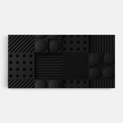 Produktbild von ARTHUB® Leinwandbild 40x80 cm, Black Square Circle | Wohnzimmerdekoration, Hängende Bilder, Wanddekoration, Heimdekoration, Abstrakte, Geometrische