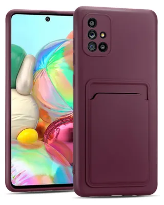 Immagine prodotto di Custodia per cellulare per Samsung Galaxy A51 cover protettiva in silicone con slot per schede Slim Wallet Case, lampone