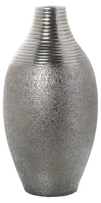 Keramikvase mit hohem Boden, silber, 25 x 50 cm