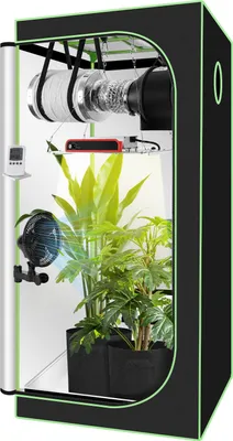 Produktbild von Faziango Growbox Komplettset,Indoor Gewächshaus mit 200W LED Vollspektrum Dimmbar, Carbon-Filter, Ventilator, Anzuchtzelt, Zuchtzelt,80x80x160
