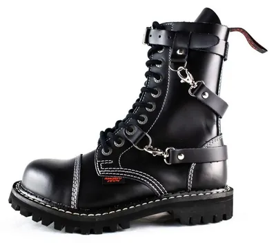Produktbild von ANGRY ITCH-10-Loch Gothic Punk Army Ranger Armee Leder Schuhe Stahlkappe, EU 44