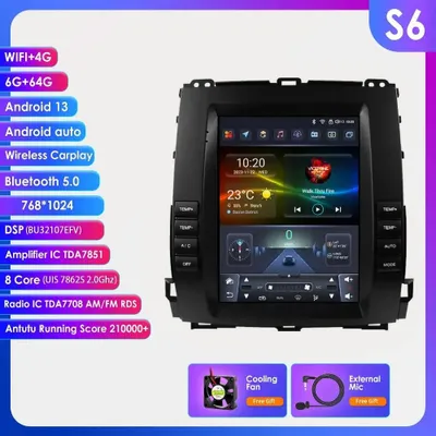 Imagen del producto de Radio para coche Android 2Din de 9,7 pulgadas - Reproductor multimedia - Sistema de navegación - Compatible con CarPlay - Conectividad 4G