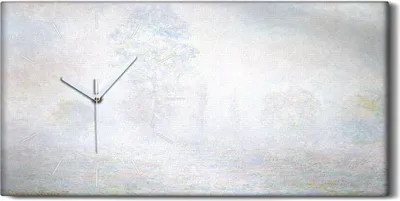 Produktbild von Leinwand Uhr Küche Wohnzimmer Bild Geräuschlos Kunstdruck 60x30 Morgen Nebel - weiße Hände