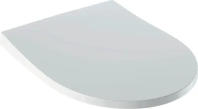 A white toilet seat shown from a diagonal, slightly elevated angle against a white background.