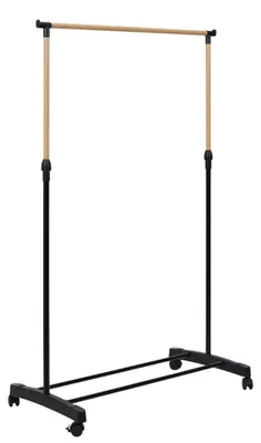 Imagen del producto de Perchero de madera con ruedas, color , 80x160x43 cm, para guardar ropa
