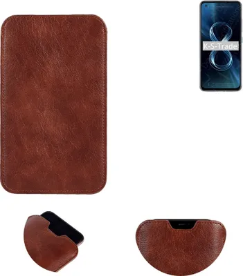 Produktbild von K-S-Trade Schutzhülle Handyhülle kompatibel mit Asus Zenfone 8 Handytasche Kunstleder Sleeve in braun