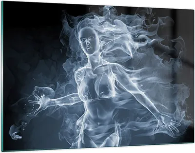 Produktbild von Bilder auf glas - Mädchen rauch nebel kunst - 120x80cm - Glasbilder - Wandbilder - Kunstdruck - zum Aufhängen bereit - Wanddekoration aus Glas - Glas Bilder - Wandbild auf Glas - GAA120x80-2646
