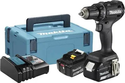 Image de Perceuse visseuse Noire LXT 50Nm - MAKITA - avec 2 batteries 5Ah 18V - chargeur - MAKPAC - DDF485RTJB