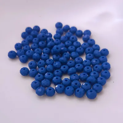 Produktbild von Glasperlen - Typ 'Facettiert' - 100 Stück - 8 mm - Blau matt
