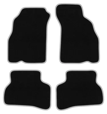 Produktbild von Fußmatten Velours Schwarz/Silber für Hyundai Accent I (X-3) 1994-2000 Set 4-tlg