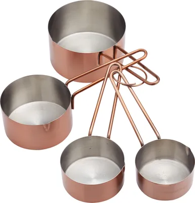 Produktbild von masterclass Messbecher aus Edelstahl (4er-Set) - Kupferoberfläche, Silber/Braun