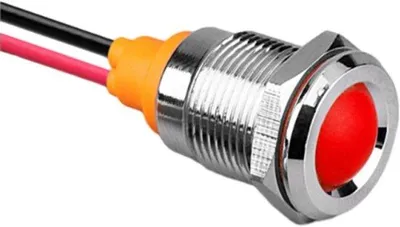 Zdjęcie produktu dla Oświetlenie sygnalizacyjne LED, 12 mm, czerwone, 9–24 V, wodoodporne.