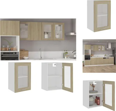 Produktbild von vidaXL Hängeglasschrank Sonoma-Eiche 40x31x60 cm Holzwerkstoff -  Küchenschränke