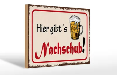 Produktbild von Holzschild Bier 30x20cm hier gibt´s Nachschub