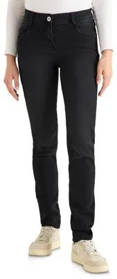 Productafbeelding van Cecil Slim Fit Jeans, zwart, gewassen, maat 25