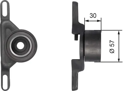 Produktbild von GATES T41147 Spannrolle Zahnriemen Ø57mm für FORD FIESTA III (GFJ) SIERRA (GBG, GB4) ESCORT IV Cabriolet (ALF) Escort VI Cabrio (ALL) ESCORT IV