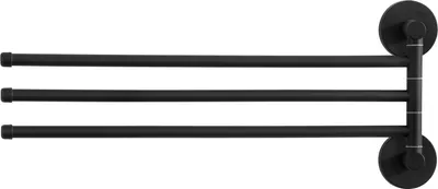 Produktbild von Edelstahl 3-armige Handtuchhalter Bad Schwenkbar 3-armige Handtuchstange Wandmontage, 40 CM Handtuchhalter für Küche, WC, Garderobe und Bad, Schwarz