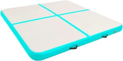 Produktbild von Famanu Aufblasbare Gymnastikmat - Vielseitig einsetzbar - 200x200x10 cm - Grün Grau
