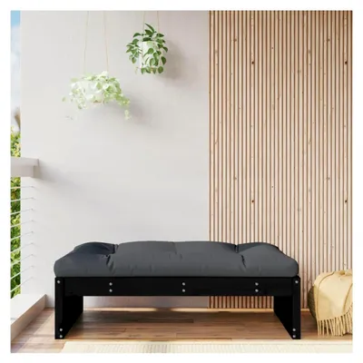 Produktbild von Fußhocker schwarz 120x80 cm aus massivem Kiefernholz
