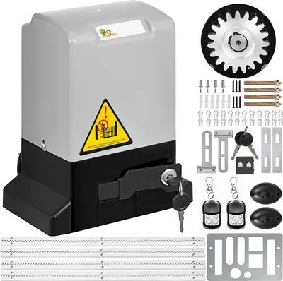 Produktbild von VEVOR Torantrieb Schiebetor 600 kg, Torantrieb Schiebetor Set 12 m, Elektrischer Schiebetorantrieb 13 m / min, Schiebetorantrieb Set mit 2 Fernbedienungen, 280 W Leiser Torantriebe für Hotel, Fabrik