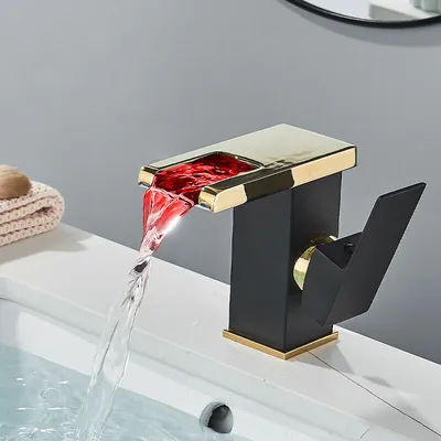Produktbild von LED Waschtischarmatur Wasserhahn Badarmatur Waschbecken Mischbatterie