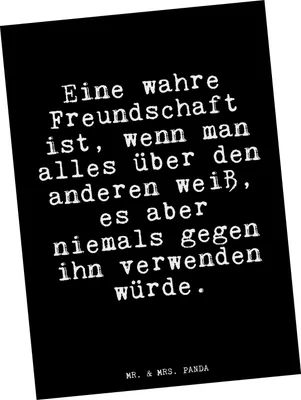 Produktbild von Mr. & Mrs. Panda Ansichtskarte Eine wahre Freundschaft ist,... - Schwarz - Geschenk, Postkarte, Postkarten, Kunstkarten, bester Freund, beste Freundin, Kumpels, Grußkarte