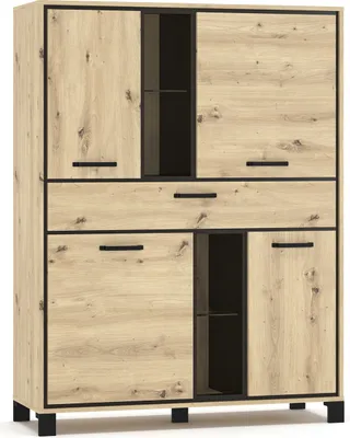 Produktbild von nabbi Viertüriges Regal mit Steckdose Vinap CH-4D1DRWR - Handwerker / Wenge dunkel