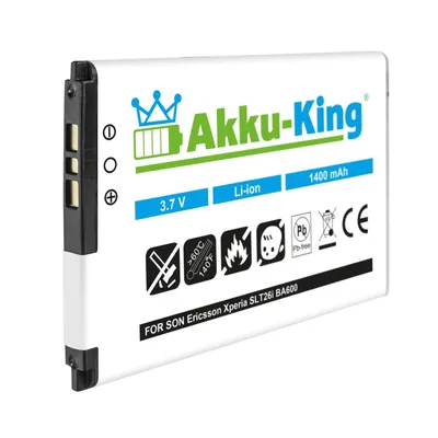 Produktbild von Akku kompatibel mit Sony BA600 Li-Ion - 1300mAh - für Xperia U, Kumquat, LT16i, ST25i