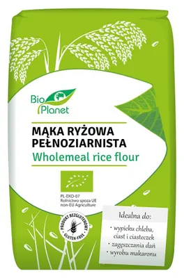 MĄKA RYŻOWA PEŁNOZIARNISTA BEZGLUTENOWA BIO 500 g - BIO PLANET