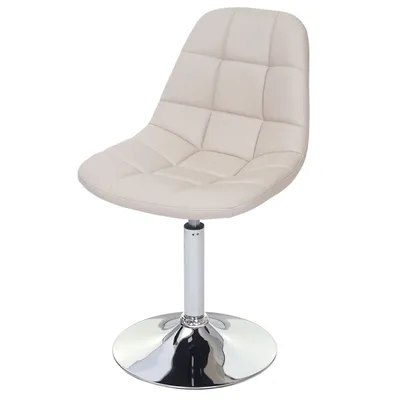 Image de lot de 6 chaises de salle à manger HWC-A60, chaise pivotante, chrome ~ similicuir crème