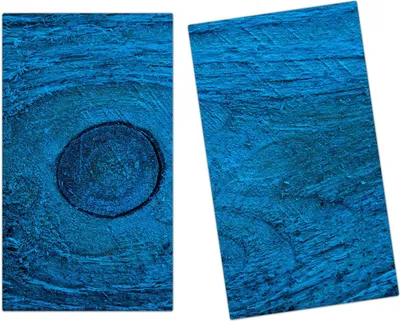 Produktbild von Spritzschutz Herdabdeckplatte Schneidebrett aus Glas Blaue Holzstruktur 2-Teilig (60x52cm)