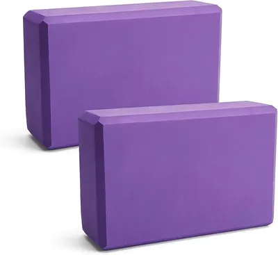 Produktbild von PolkaHome® Yogablöcke 2er Set – Rutschfeste Yoga Blöcke aus EVA-Schaum, Leicht, für Yoga, Pilates & Fitness, Lila