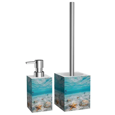 Produktbild von 2-teiliges Badezimmer Set Seifenspender und WC-Bürste - Waterworld